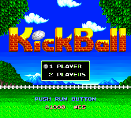 KickBall title screen for PC Engine
